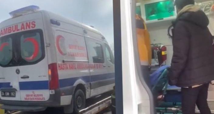 Ambulansa içinde hasta varken haciz geldi